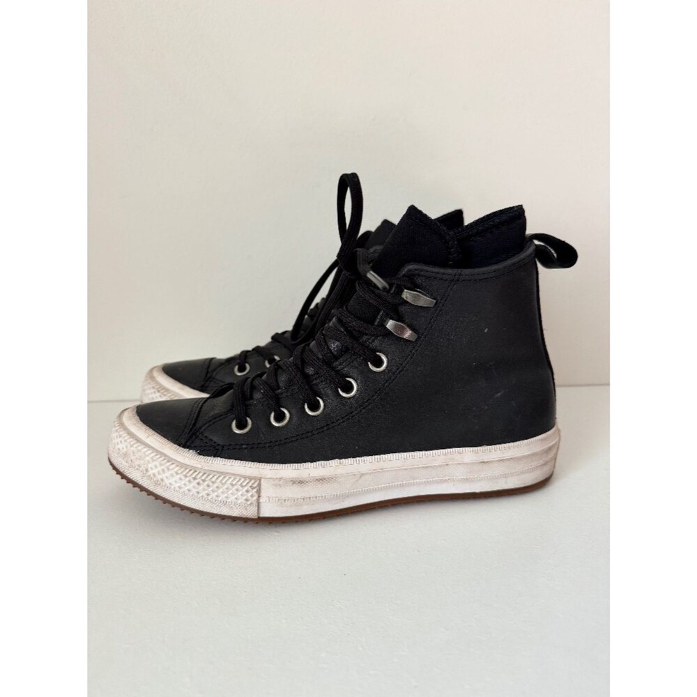 Converse Chuck Taylor All Star Waterproof Leather Boot High Top Black Women's 8
